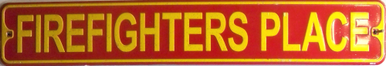 Photo of FIREFIGHTERS PLACE SMALL EMBOSSED STREET SIGN