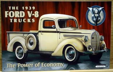 Photo of FORD 1939 V-8 PICKUP TRUCK  EXCELLENT GRAPHICS, OLD TIME COLORS