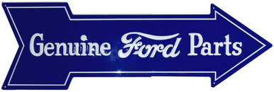FORD ARROW SHAPED SIGN "GENUINE FORD PARTS, CRISP DETAILS, RICH COLOR