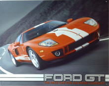 Photo of FORD GT PACE CAR SHOWN ON CURVY ROAD, HUGGING THE ROAD..SHARP DETAIL RICH COLORS