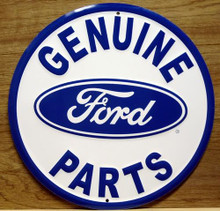 FORD GENUINE PARTS SIGN ROUND SHARP COLORS AND DETAIL