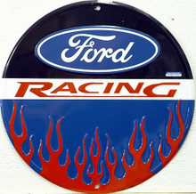 FORD RACING SIGN WITH FLAME GRAPHICS GREAT COLOR DEFINITION