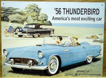 FORD THUNDERBIRD 56 SIGN "AMERICAN'S MOST EXCITING CAR"  GREAT GRAPHICS AND WARM COLORS