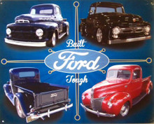 FORD TRUCK COLLAGE SIGN FOUR BEAUTIFUL OLD FORD TRUCKS, EXTRA SHARP GRAPHICS BOLD COLORS