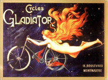 GLADIATOR CYCLES ENAMEL SIGN RICH COLORS AND EXCEPTIONAL GRAPHICS