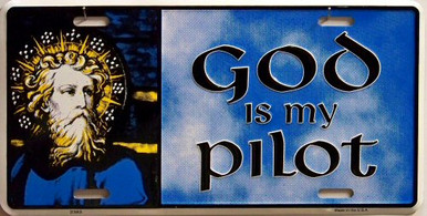 GOD IS MY PILOT LICENSE PLATE
