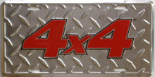 Photo of 4 X 4 (DIAMOND PLATE) EMBOSSED LICENSE PLATE FOR THE CAR OR WALL