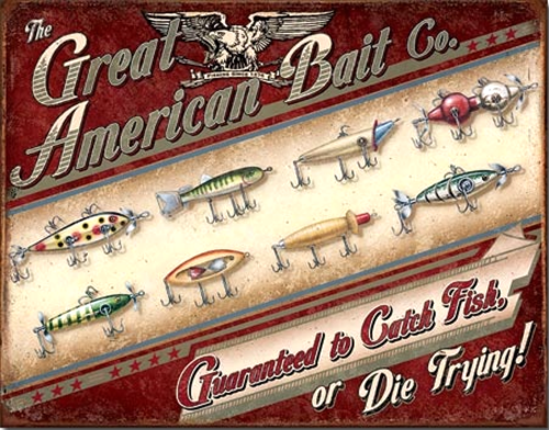 GREAT AMERICAN BAIT CO. SIGN - Old Time Signs