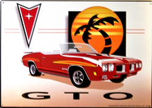 PONTIAC GTO BY  PALM TREE SIGN VIVID COLORS GOOD GRAPHICS