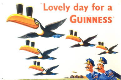 GUINNESS LOVELY DAY BEER SIGN, WITH A FLOCK OF TUCANS