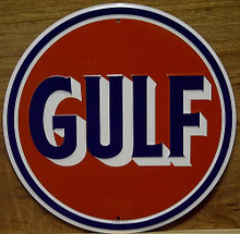GULF  ROUND SIGN NICE COLOR AND DETAIL