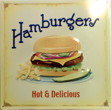 HAMBURGERS  (sublimation process)  SIGN, GREAT DETAIL AND COLOR