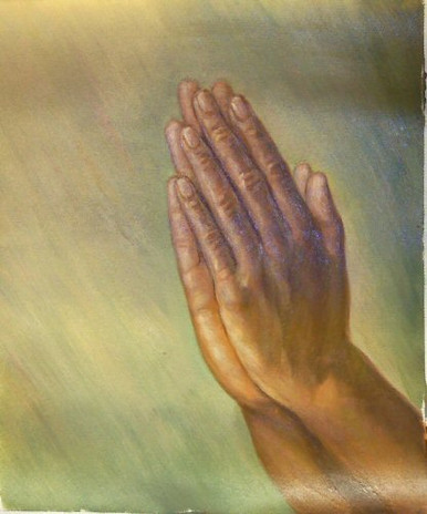 HANDS PRAYING smallest OIL PAINTING