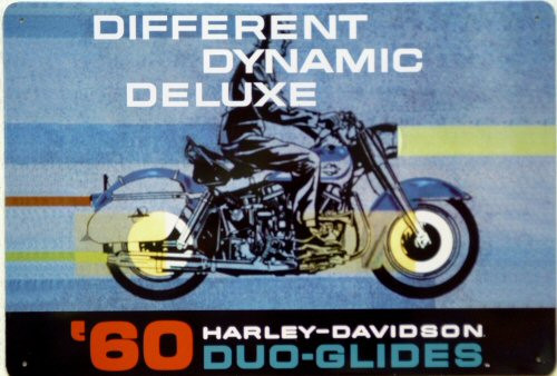 1960 Harley Davidson Duo-Glides Motorcycle Metal Sign 