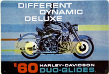 HARLEY  DUO-GLIDE` MOTORCYCLE SIGN, FROM THE 1960 AD CAMPAIGN
