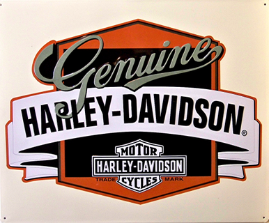 HARLEY GENUINE BANNER EMBOSSED  MOTORCYCLE SIGN