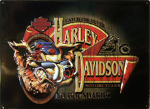 HARLEY NO BOUNDRIES EMBOSSED MOTORCYCLE SIGN