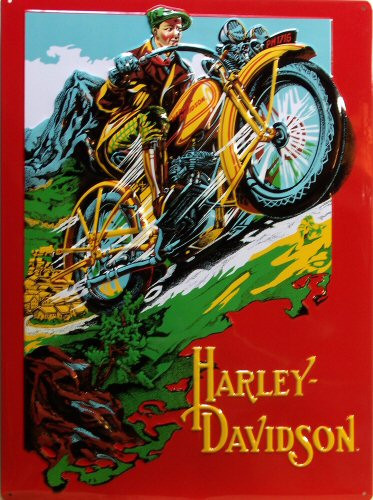 HARLEY RIDER EMBOSSED MOTORCYCLE SIGN