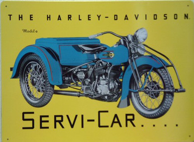 HARLEY  SERVI-CAR (THREE WHEEL BIKE) MOTORCYCLE SIGN