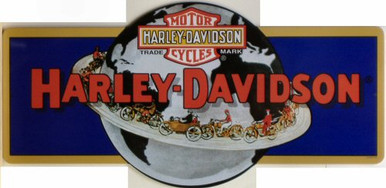 HARLEY WORLD DIE-CUT MOTORCYCLE SIGN