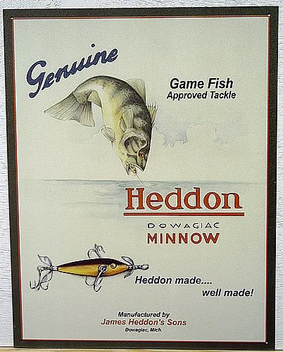 HEDDON MINNOW SIGN - Old Time Signs