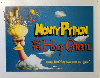 HOLY GRAIL, RETRO MONTY PYTHON MOVIE POSTER TIN SIGN