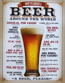 HOW TO ORDER A BEER IN DIFFERENT LANGUAGES SIGN