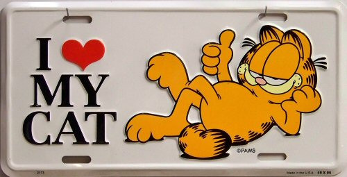 I LOVE MY CAT LICENSE PLATE - Old Time Signs