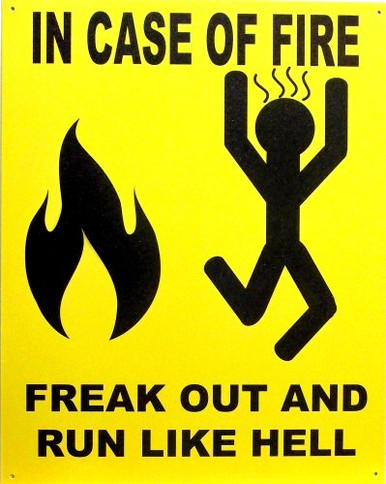 IN CASE OF FIRE SIGN