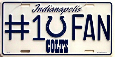 INDIANAPOLIS COLTS FOOTBALL #1 FAN LICENSE PLATE