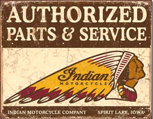 INDIAN AUTHORIZED PARTS & SERVICE MOTORCYCLE SIGN