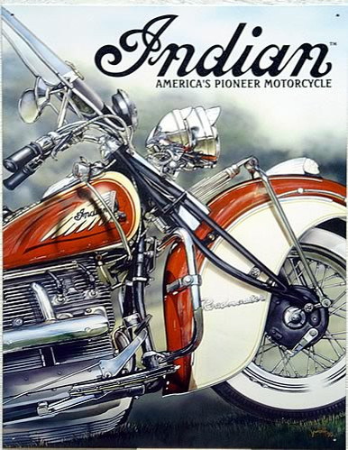 INDIAN PIONEER MOTORCYCLE SIGN