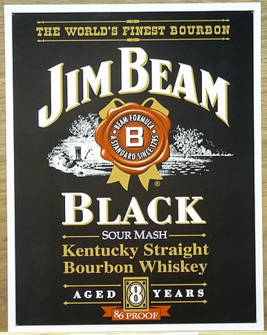 JIM BEAM BLACK LABEL WHISKEY SIGN