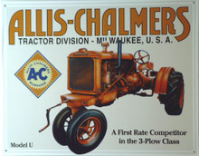 ALLIS CHALMERS MODEL U  TRACTOR SIGN, GREAT FOR THE ALLIC CHALMERS FAN'S COLLECTON
