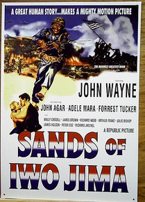 JOHN  WAYNE SANDS OF IWO JIMA MOVIE POSTER SIGN