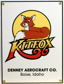 KITFOX PORCELAIN AIRPLANE SIGN