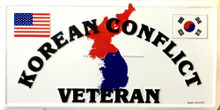 KOREAN CONFLICT VET LICENSE PLATE