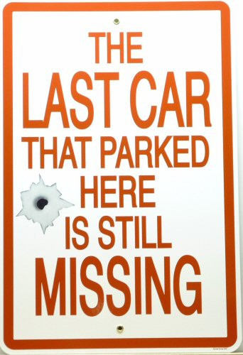 LAST CAR (SMALL) PORCELIN SIGN