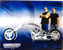 Photo of AMERICAN CHOPPER MOTORCYCLE SIGN, BEAUTIFULLY DETAILED BIKE WITH RICH COLORS