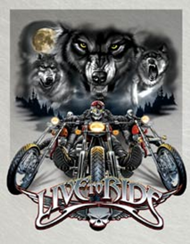 LIVE TO RIDE WOLVES MOTORCYCLE SIGN
