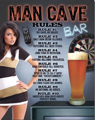 MAN CAVE RULES GIRL SIGN