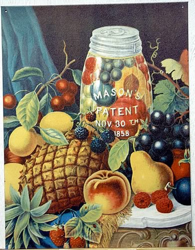 MASON 1858 JAR FRUIT SIGN