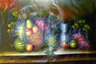 MELLON, FRUIT BASKET, PITCHER OIL PAINTING