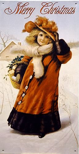 MERRY CHRISTMAS GIRL/SNOW SIGN