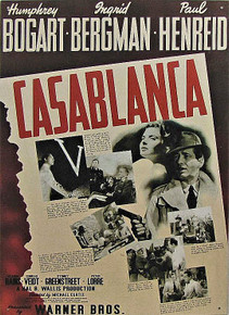VINTAGE CASABLANCA POSTER SIGN, OUT OF PRINT,  WE HAVE A NUMBER IN STOCK,  MEASURES 12  1/2" X 16" WITH HOLES FOR EASY MOUNTING