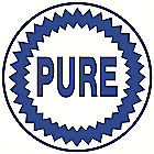 LARGE "PURE" METAL GASOLINE SIGN APOX. 23 1/" DIAMETER WITH HOLES FOR EASY MOUNTING (CAUTION SHARP EDGES NOT A TOY FOR CHILDREN)