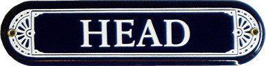 COLOR, DARK BLUE & WHITE  Sign Size: 10"w X 2 1/2"h With Pre-drilled Hole(s) for easy hanging
Material: PORCELAIN FINISH ON HEAVY STEEL PLATE  THIS SIGN IS OUT OF PRODUCTION WE HAVE ONLY ONE LEFT.