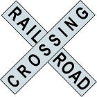 OLD FASHION RAILROAD "X" SHAPED METAL CROSSING SIGN (ONE PIECE) MEASURES 24" X 24"