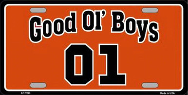 DUKES OF HAZZARD "GOOD OL' BOYS  01  LICENSE PLATE