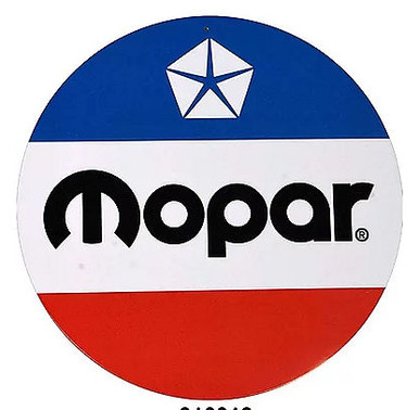 CLASSIC RED, WHITE & BLUE 12" ROUND MOPAR SIGN